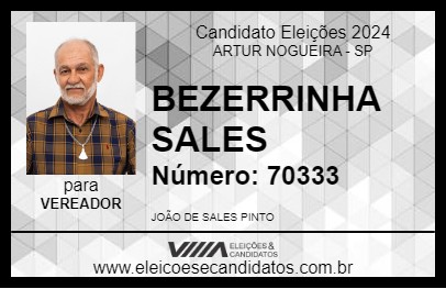 Candidato BEZERRINHA SALES 2024 - ARTUR NOGUEIRA - Eleições