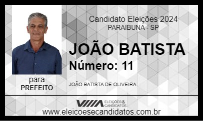 Candidato JOÃO BATISTA 2024 - PARAIBUNA - Eleições