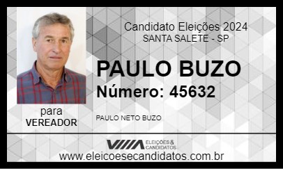 Candidato PAULO BUZO 2024 - SANTA SALETE - Eleições