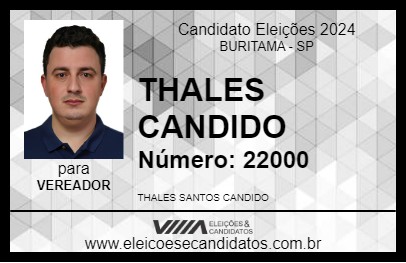 Candidato THALES CANDIDO 2024 - BURITAMA - Eleições