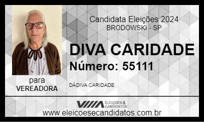 Candidato DIVA CARIDADE 2024 - BRODOWSKI - Eleições