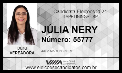 Candidato JÚLIA NERY 2024 - ITAPETININGA - Eleições