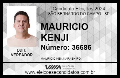 Candidato MAURICIO KENJI 2024 - SÃO BERNARDO DO CAMPO - Eleições