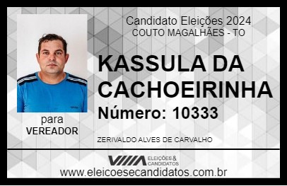 Candidato KASSULA DA CACHOEIRINHA 2024 - COUTO MAGALHÃES - Eleições