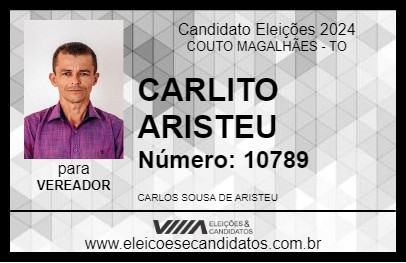 Candidato CARLITO ARISTEU 2024 - COUTO MAGALHÃES - Eleições