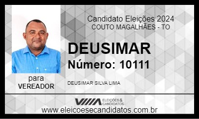 Candidato DEUSIMAR 2024 - COUTO MAGALHÃES - Eleições