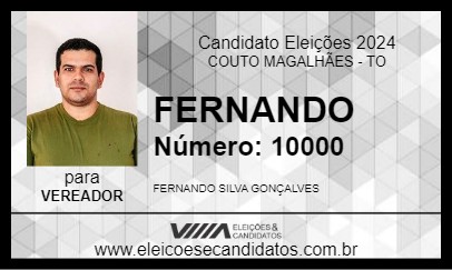 Candidato FERNANDO 2024 - COUTO MAGALHÃES - Eleições