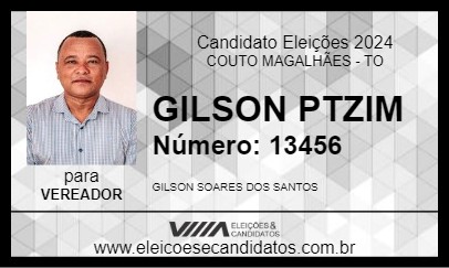 Candidato GILSON PTZIM 2024 - COUTO MAGALHÃES - Eleições