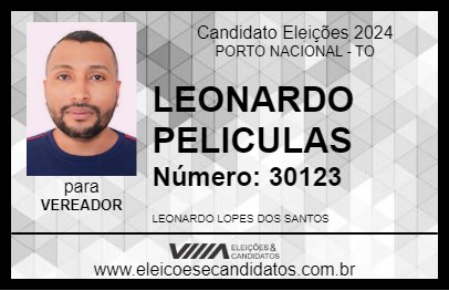 Candidato LEONARDO PELICULAS 2024 - PORTO NACIONAL - Eleições