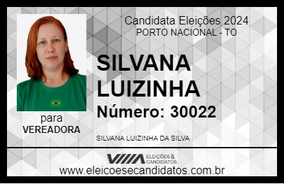 Candidato SILVANA LUIZINHA 2024 - PORTO NACIONAL - Eleições