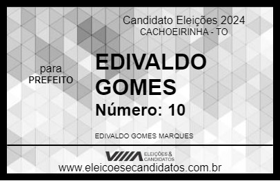 Candidato EDIVALDO GOMES 2024 - CACHOEIRINHA - Eleições