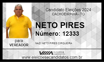 Candidato NETO PIRES 2024 - CACHOEIRINHA - Eleições