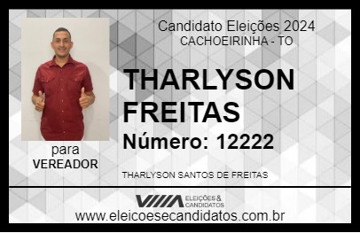 Candidato THARLYSON FREITAS 2024 - CACHOEIRINHA - Eleições