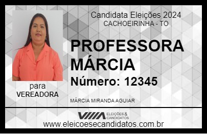 Candidato PROFESSORA MÁRCIA 2024 - CACHOEIRINHA - Eleições