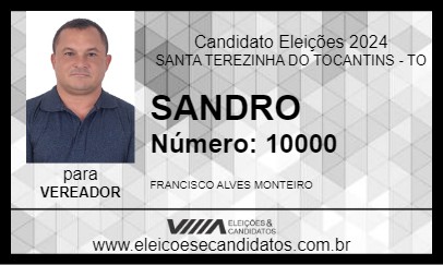 Candidato SANDRO 2024 - SANTA TEREZINHA DO TOCANTINS - Eleições