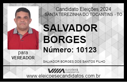 Candidato SALVADOR BORGES 2024 - SANTA TEREZINHA DO TOCANTINS - Eleições