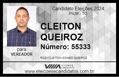 Candidato CLEITON QUEIROZ 2024 - PIUM - Eleições