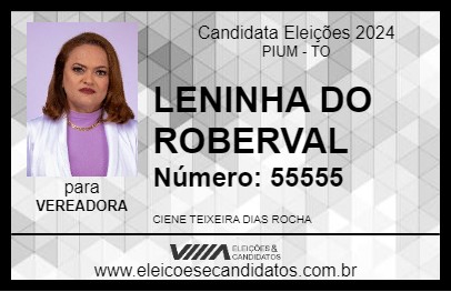 Candidato LENINHA DO ROBERVAL 2024 - PIUM - Eleições