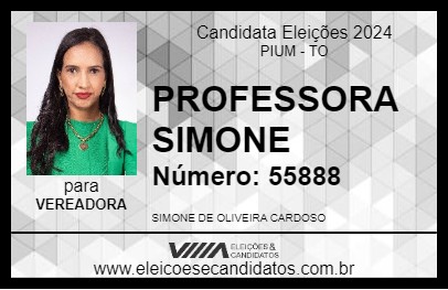 Candidato PROFESSORA SIMONE 2024 - PIUM - Eleições