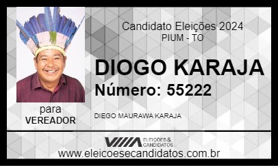 Candidato DIOGO KARAJA 2024 - PIUM - Eleições