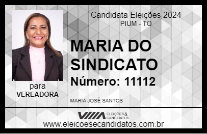 Candidato MARIA DO SINDICATO 2024 - PIUM - Eleições