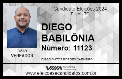 Candidato DIEGO BABILÔNIA 2024 - PIUM - Eleições