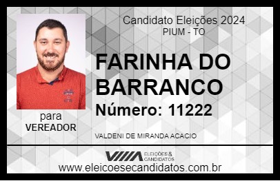 Candidato FARINHA DO BARRANCO 2024 - PIUM - Eleições