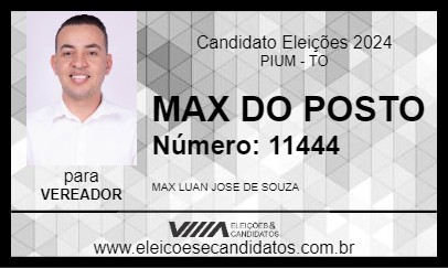 Candidato MAX DO POSTO 2024 - PIUM - Eleições