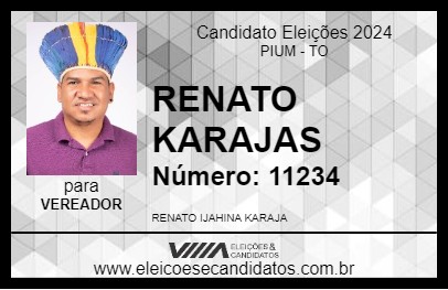 Candidato RENATO KARAJAS 2024 - PIUM - Eleições