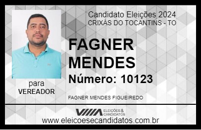 Candidato FAGNER MENDES 2024 - CRIXÁS DO TOCANTINS - Eleições