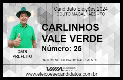 Candidato CARLINHOS VALE VERDE 2024 - COUTO MAGALHÃES - Eleições