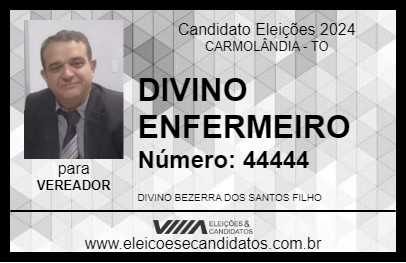 Candidato DIVINO ENFERMEIRO 2024 - CARMOLÂNDIA - Eleições