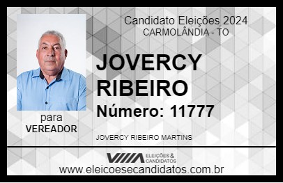 Candidato JOVERCY RIBEIRO 2024 - CARMOLÂNDIA - Eleições