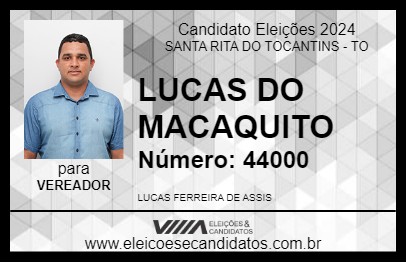 Candidato LUCAS DO MACAQUITO 2024 - SANTA RITA DO TOCANTINS - Eleições