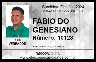 Candidato FABIO DO GENESIANO 2024 - AXIXÁ DO TOCANTINS - Eleições