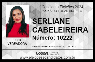 Candidato SERLIANE CABELEIREIRA 2024 - AXIXÁ DO TOCANTINS - Eleições