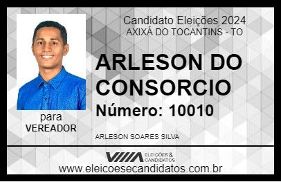 Candidato ARLESON DO CONSORCIO 2024 - AXIXÁ DO TOCANTINS - Eleições