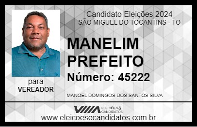 Candidato MANELIM PREFEITO 2024 - SÃO MIGUEL DO TOCANTINS - Eleições