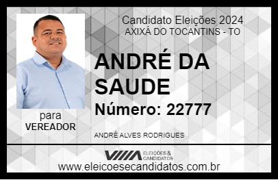 Candidato ANDRÉ DA SAUDE 2024 - AXIXÁ DO TOCANTINS - Eleições