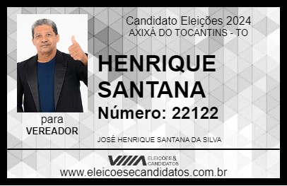 Candidato HENRIQUE SANTANA 2024 - AXIXÁ DO TOCANTINS - Eleições