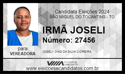 Candidato IRMÃ JOSELI 2024 - SÃO MIGUEL DO TOCANTINS - Eleições