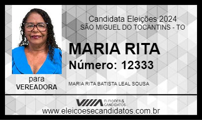 Candidato MARIA RITA 2024 - SÃO MIGUEL DO TOCANTINS - Eleições