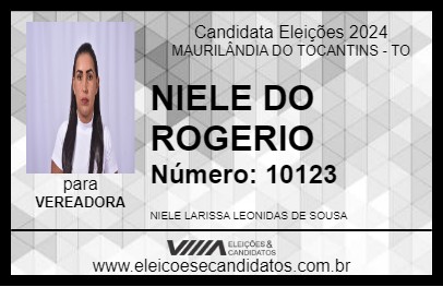 Candidato NIELE DO ROGERIO 2024 - MAURILÂNDIA DO TOCANTINS - Eleições