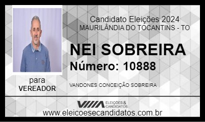 Candidato NEY SOBREIRA 2024 - MAURILÂNDIA DO TOCANTINS - Eleições