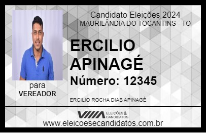 Candidato ERCILIO APINAGÉ 2024 - MAURILÂNDIA DO TOCANTINS - Eleições