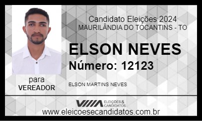 Candidato ELSON NEVES 2024 - MAURILÂNDIA DO TOCANTINS - Eleições