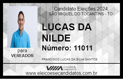 Candidato LUCAS DA NILDE 2024 - SÃO MIGUEL DO TOCANTINS - Eleições