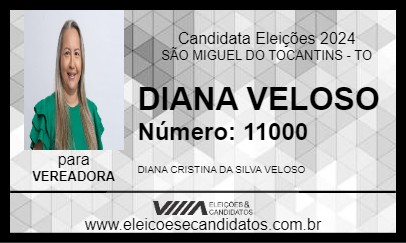 Candidato DIANA VELOSO 2024 - SÃO MIGUEL DO TOCANTINS - Eleições