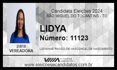 Candidato LIDYA 2024 - SÃO MIGUEL DO TOCANTINS - Eleições