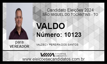 Candidato VALDO 2024 - SÃO MIGUEL DO TOCANTINS - Eleições